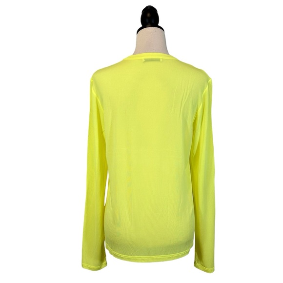 Christian Wijnants Mesh Top Lime Neon Yellow Long Sleeve Crewneck, Size L - Picture 8 of 13